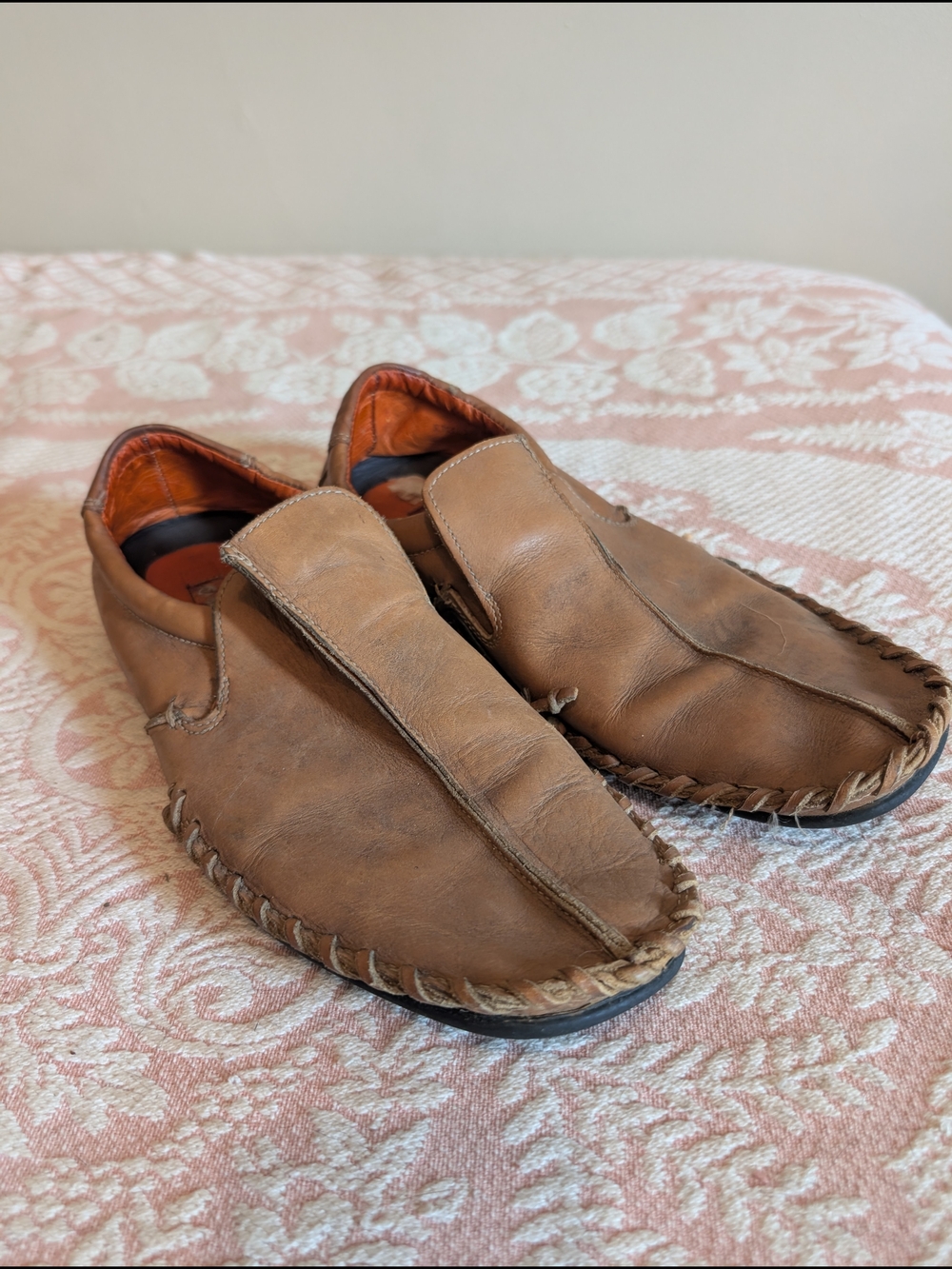 Men's Casual Brown Leather Slip-On Loafers